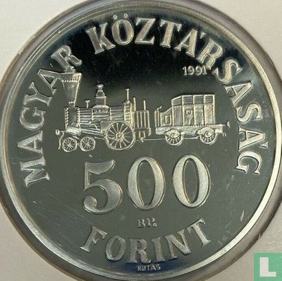 Hongarije 500 forint 1991 (PROOF) 200th anniversary Birth of Count István Széchenyi" - Afbeelding 1