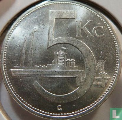 Tchécoslovaquie 5 korun 1931 - Image 2