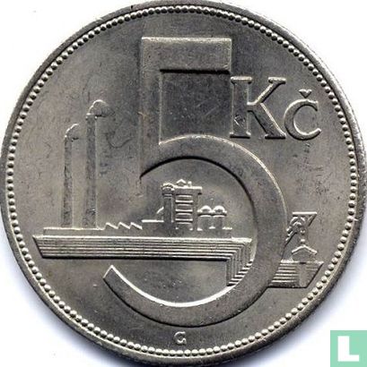 Czechoslovakia 5 korun 1927 - Image 2