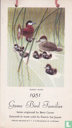 1951 Calendar - Game Bird Families - Image 1