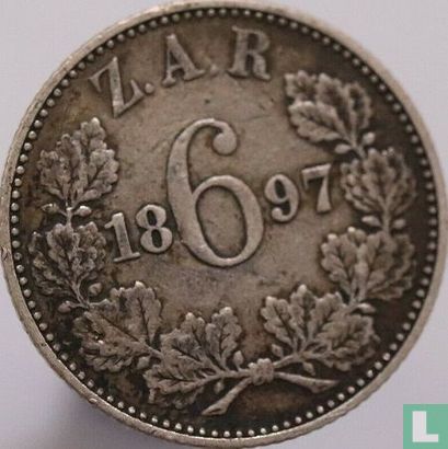 Südafrika 6 Pence 1897 - Bild 1