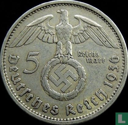 Empire allemand 5 reichsmark 1936 (avec croix gammée - A) - Image 1