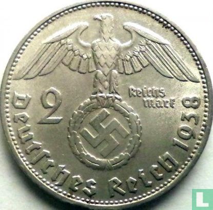 German Empire 2 reichsmark 1938 (D) - Image 1