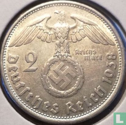 German Empire 2 reichsmark 1938 (B) - Image 1