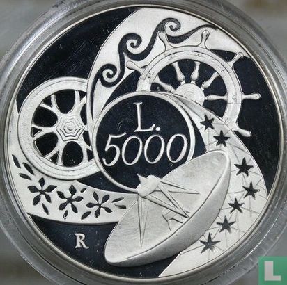 Italy 5000 lire 1999 (PROOF) "Earth" - Image 2