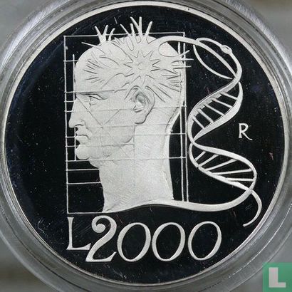 Italië 2000 lire 1998 (PROOF) "The man" - Afbeelding 2