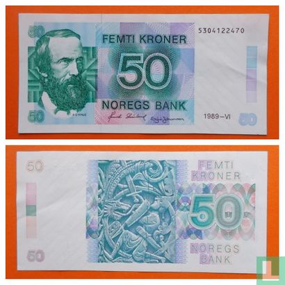 Norvège 50 Kroner 1989