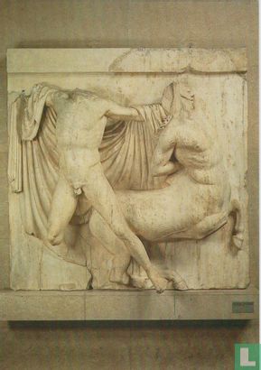 Lapith triumphing over a wounded Centaur- From the south side of the Parthenon, metope XXVII c 447-442 BC - Afbeelding 1