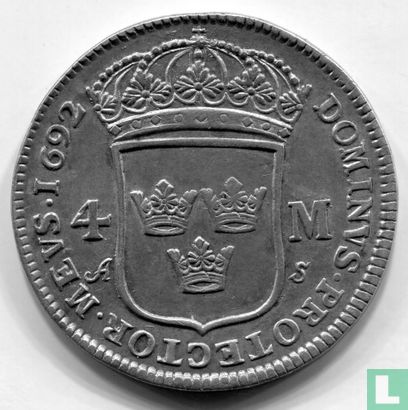 Zweden 4 mark 1692 - Afbeelding 1