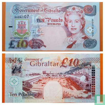 Gibraltar 10 Pfund 10-09-2002