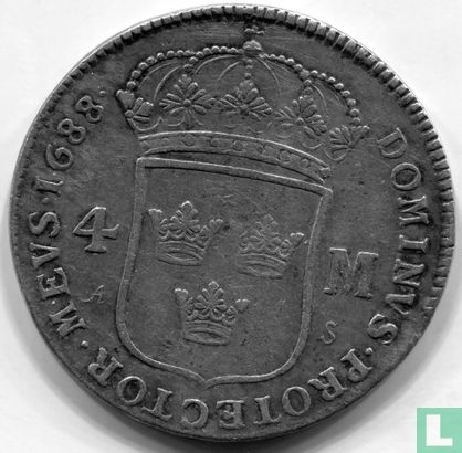 Suède 4 mark 1688 - Image 1