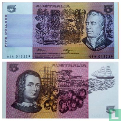 Australie 5 Dollars 1990