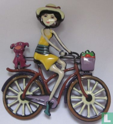 Dame op fiets - Afbeelding 1