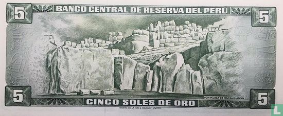 Peru , 5 soles de oro 1969 - Afbeelding 2
