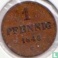 Saksen-Albertine 1 pfennig 1843 - Afbeelding 1