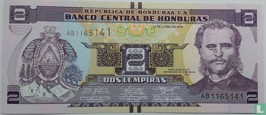 Honduras , 2 Lempiras - Afbeelding 1