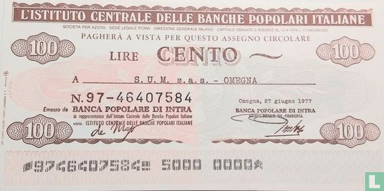 Omegna 100 lire 1977 - Afbeelding 1