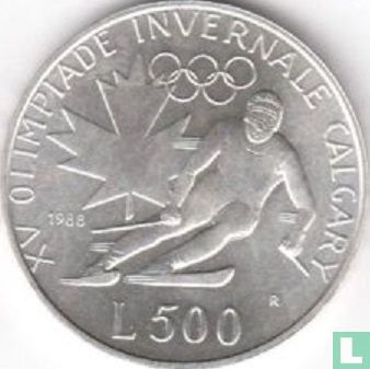 San Marino 500 lire 1988 "Winter Olympics in Calgary" - Afbeelding 1