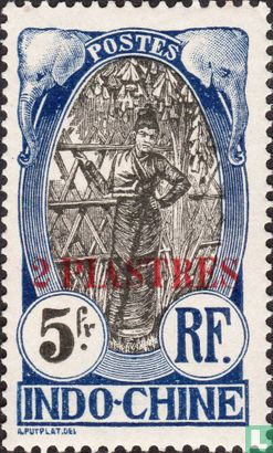 Woman from Laos, with overprint