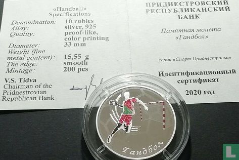 Transnistrien 10 Rubel 2020 (PROOFLIKE) "Handball" - Bild 3