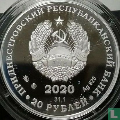 Transnistrien 20 Rubel 2020 (PROOFLIKE) "60th anniversary Space flight of Belka and Strelka" - Bild 1