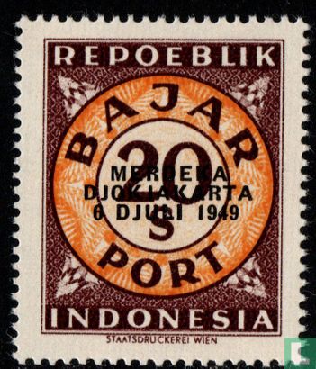 Figure in double circle with overprint 
