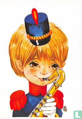 Meisje in uniform harmonie speelt saxofoon - Bild 1