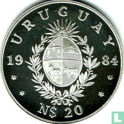 Uruguay 20 Nuevo Peso 1984 (PP - Silber) "FAO - World Fisheries Conference" - Bild 1