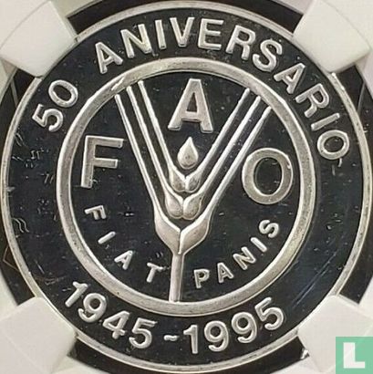 Uruguay 100 pesos uruguayos 1995 (PROOF) "50th anniversary of FAO" - Afbeelding 1