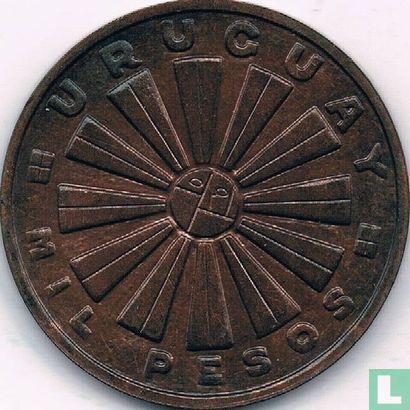Uruguay 1000 Peso 1969 (Kupfer) "FAO" - Bild 2