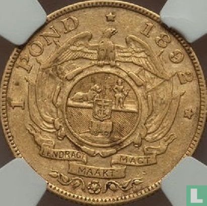 Afrique du Sud 1 pond 1892 (un seul bras) - Image 1