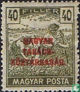 Wheat harvesting,with overprint