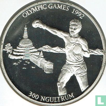 Bhoutan 300 ngultrums 1992 (BE) "Summer Olympics in Barcelona - Boxing" - Image 2