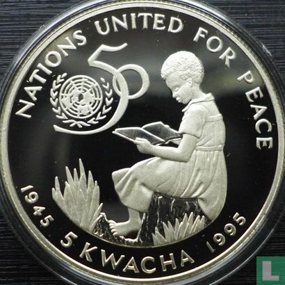 Malawi 5 kwacha 1995 (PROOF) "50th anniversary of the United Nations" - Image 1