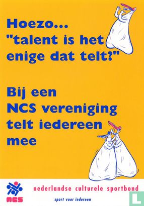 nederlandse culturele sportbond "Hoezo... "talent is het enige dat telt?"" - Afbeelding 1