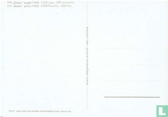 MS GEDSER - Moltzau Linie (1968) - Image 2