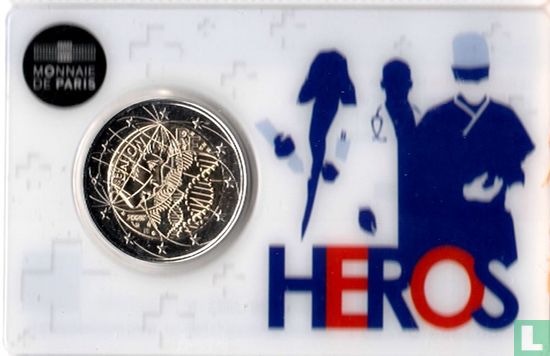 Frankrijk 2 euro 2020 (coincard - heros) "Medical research" - Afbeelding 1