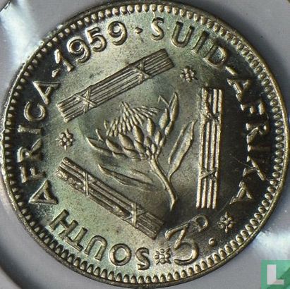 South Africa 3 pence 1959 (without KG) - Image 1