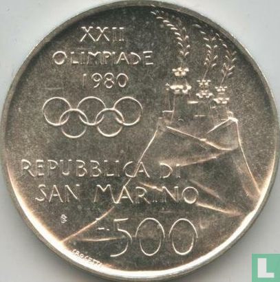 San Marino 500 lire 1980 "Summer Olympics in Moscow" - Afbeelding 1