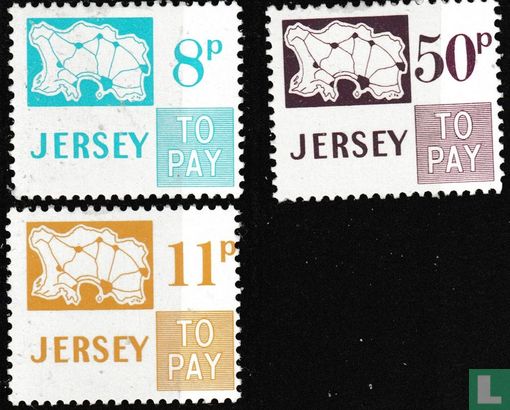 Postage stamps with map