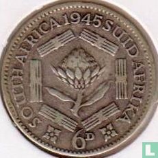 Afrique du Sud 6 pence 1945 - Image 1