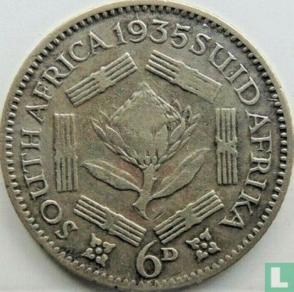 Afrique du Sud 6 pence 1935 - Image 1