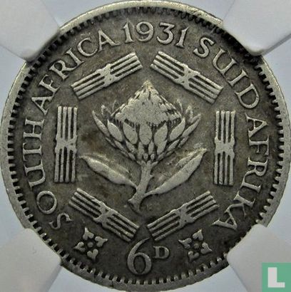 Afrique du Sud 6 pence 1931 - Image 1