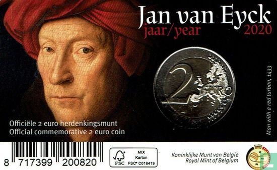 Belgique 2 euro 2020 (coincard - FRA) "Jan van Eyck" - Image 2
