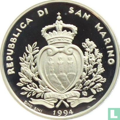 San Marino 1000 lire 1994 (PROOF) "Winter Olympics in Lillehammer" - Afbeelding 1