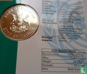 Uganda 2000 shillings 1995 "50th anniversary of the United Nations" - Afbeelding 3