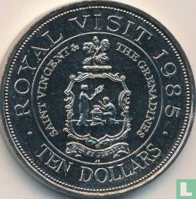 Saint Vincent 10 Dollar 1985 "Royal visit" - Bild 1