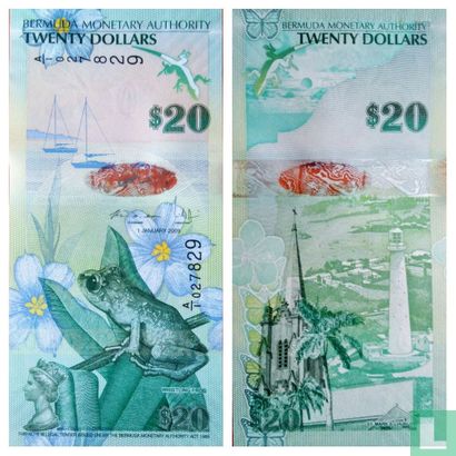 Bermuda 20 Dollars 2009