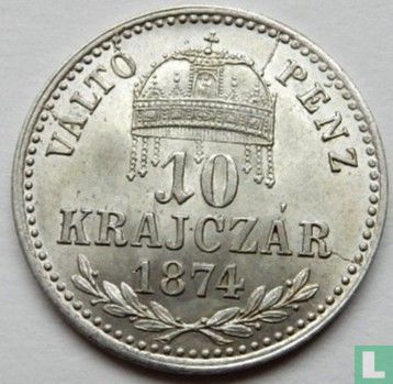 Hongrie 10 krajczár 1874 - Image 1