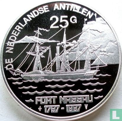 Netherlands Antilles 25 gulden 1997 (PROOF) "200th anniversary of Fort Nassau" - Image 1